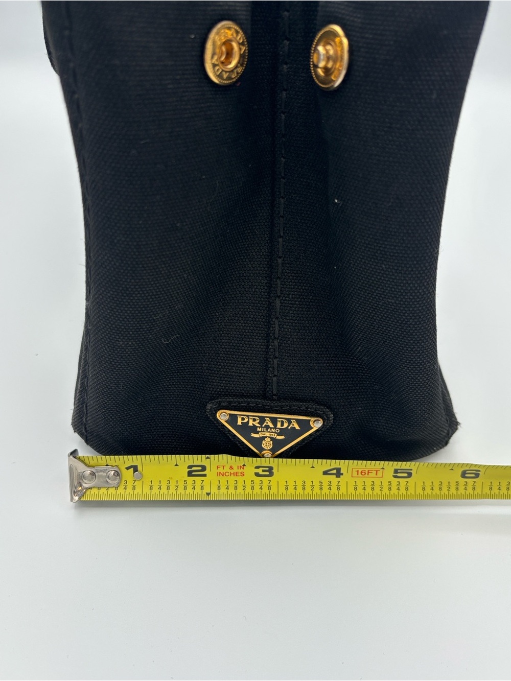 Prada Canapa Black Canvas Tote - Authentic - Picture 14 of 15